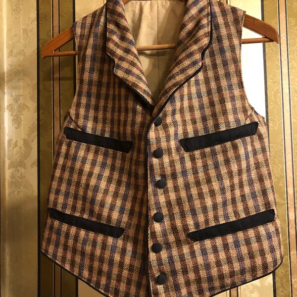 Wool Windowpane Check Pants