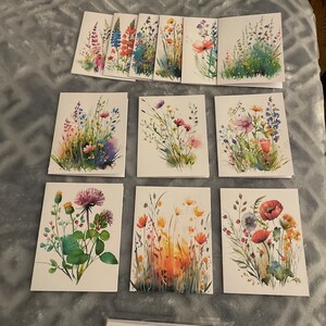Watercolor Flowers Note Card Set Set of Blank Notecards, Wildflower ...