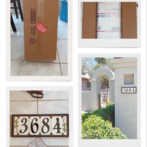 Framed Set Decorative Tile House Number, Decorative Address Tiles