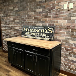 Basement Bar Sign Bar Wall Art Gift for Him Bar Sign Custom Established ...