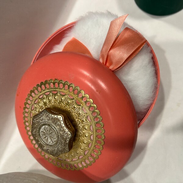 Luxurious Body Powder Puff, 4 Inches With Peach Ribbon Handle and Bow ...