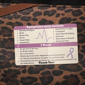 Lupus Emergency Contact Medical Card, Lupus Awareness, Lupus