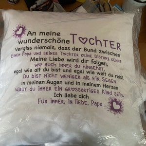 Kissen An meine wunderschöne Tochter Geschenk Mama Etsy