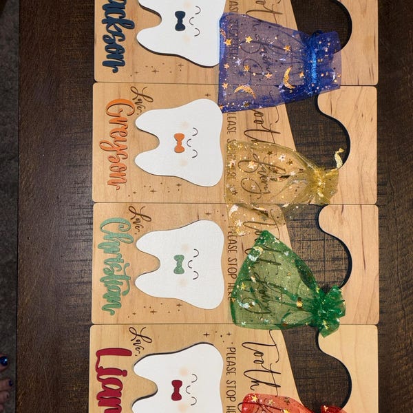 Custom Tooth Fairy Door Hanger - Personalized Wooden Tooth Fairy Sign ...