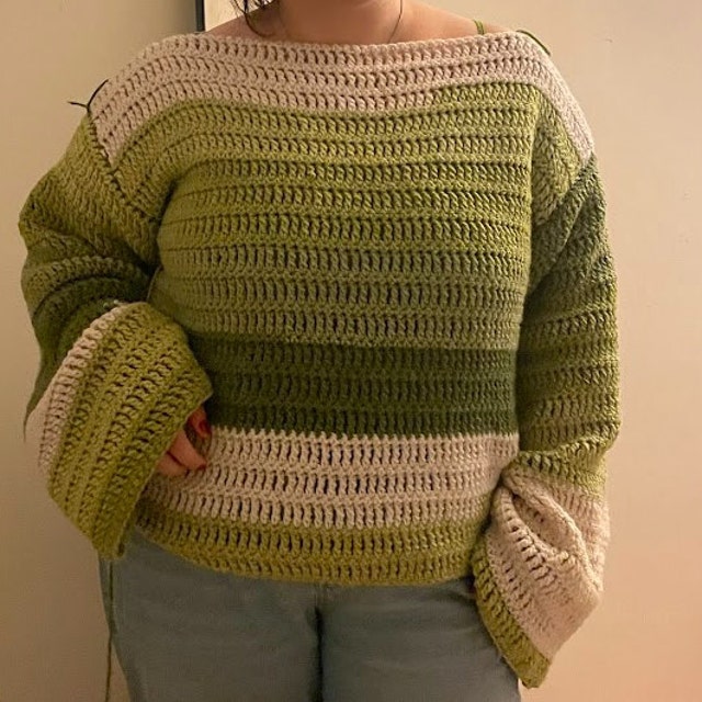Ameri　CROCHET LONG KNIT Crochet PATTERN - Hooded Long Sweater/ Chunky Lace Tunic