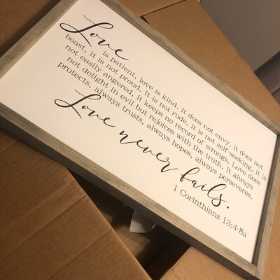 1 Corinthians 13 Wood Sign Master Bedroom Wall Decor Love is Patient ...