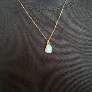 Customer photo from Courtney, Raw Australian Opal Necklace with Paperclip Chain