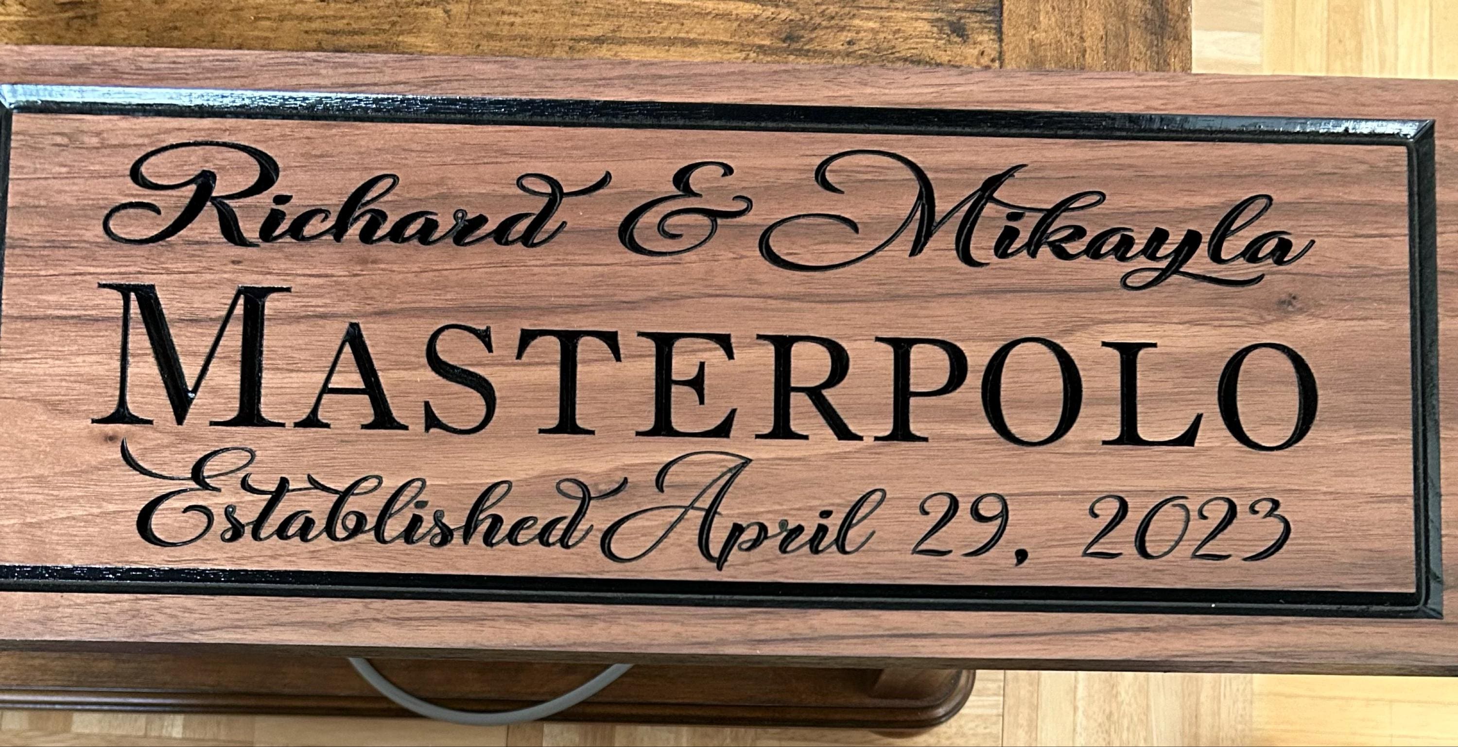 Custom Carved Wood Family Name Sign - Rustic Cabin Decor
