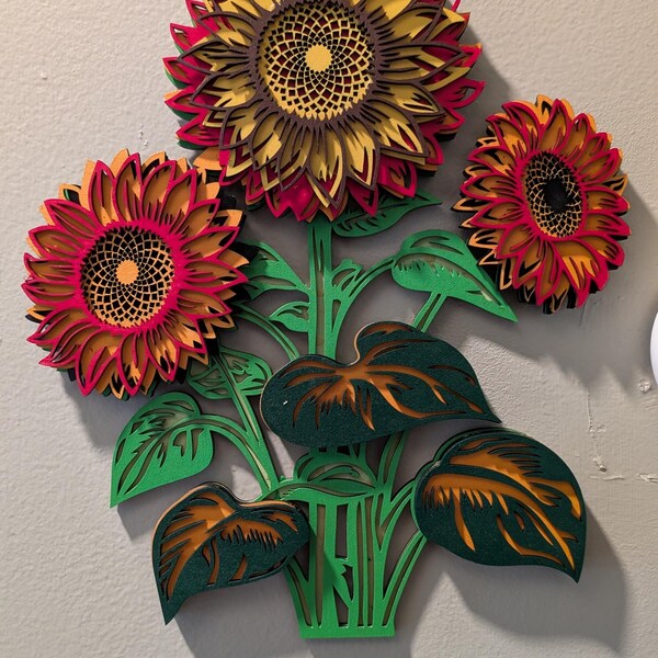 Sunflower Multilayer SVG | 3D Layered Flower Mandala Laser Cut Cricut ...