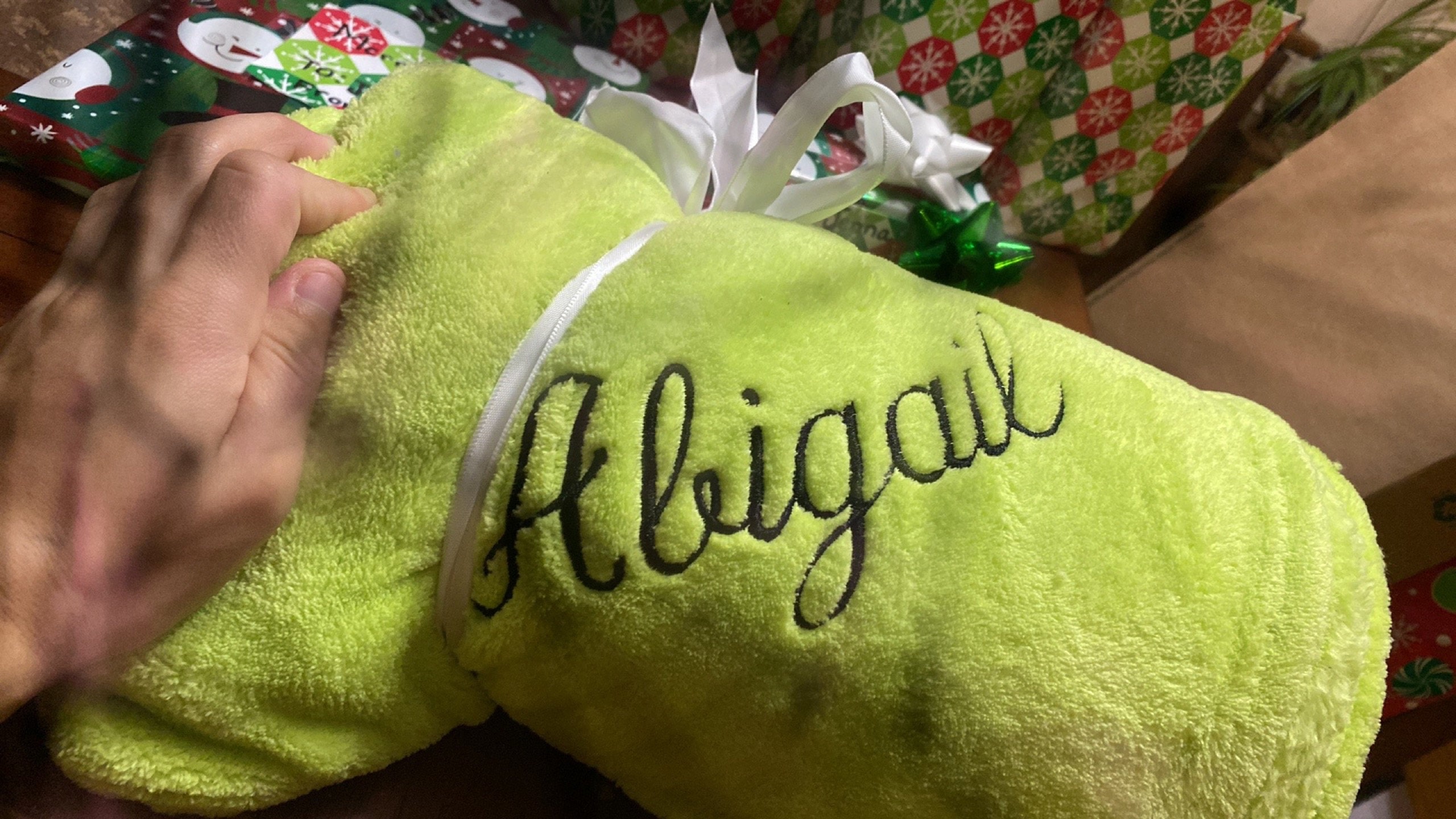 Monogrammed Plush Fleece Blanket Throw - Several Colors - Personalized Customized Gift Embroidered
