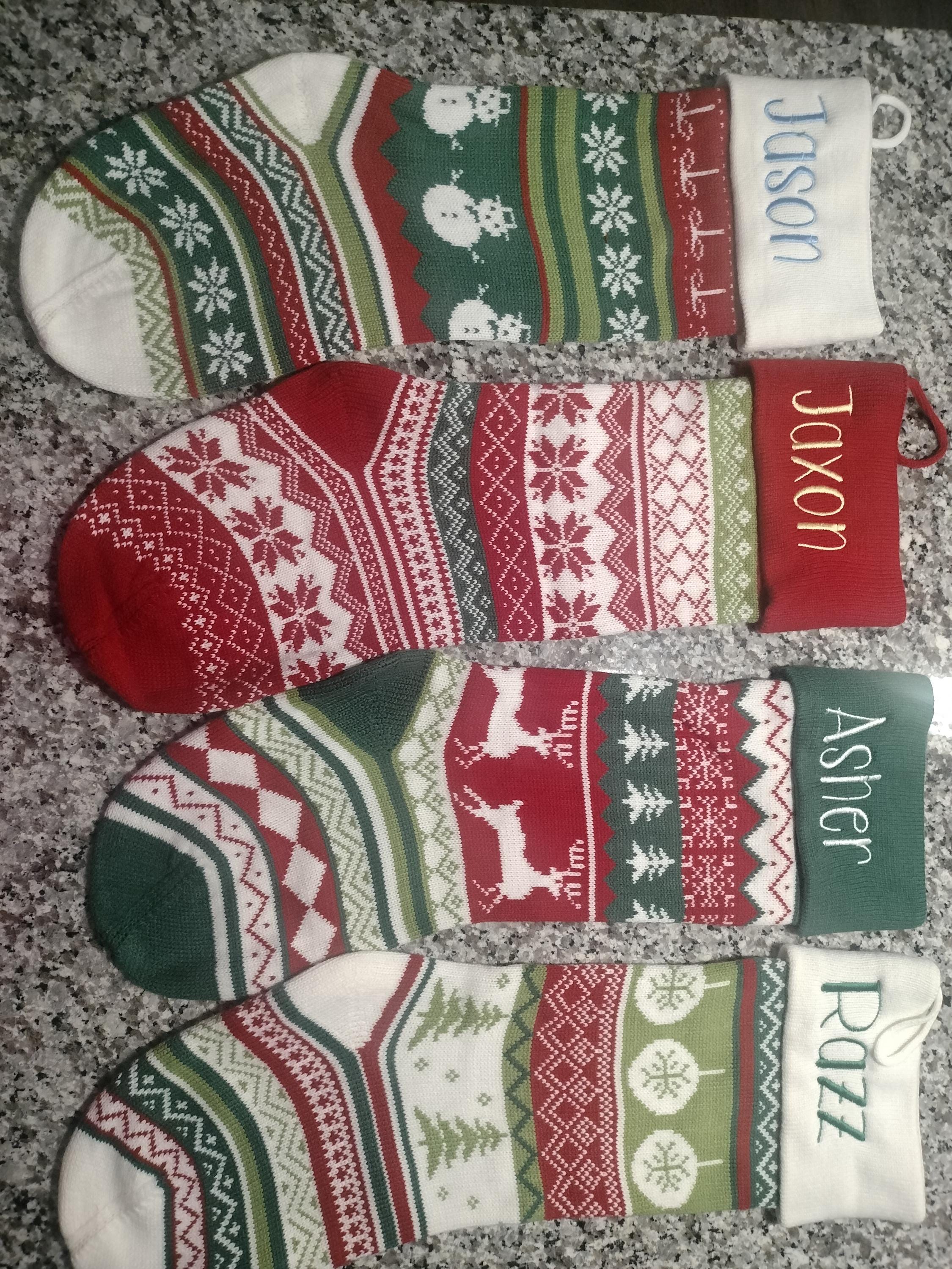 Embroidered Family Holiday Stockings,Christmas Stocking,2024 Christmas Knit Stocking,Christmas Décor,Christmas gift for family,holiday decor