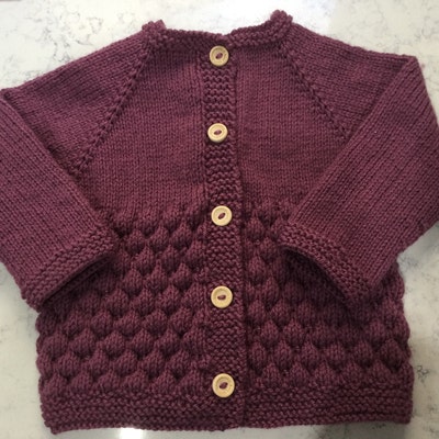 Baby Cardigan Knitting Pattern, Bubble Stitch Cardigan PDF Pattern ...