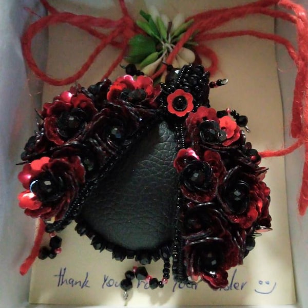 Pomegranate Embroidery Thread Brooch main image 1