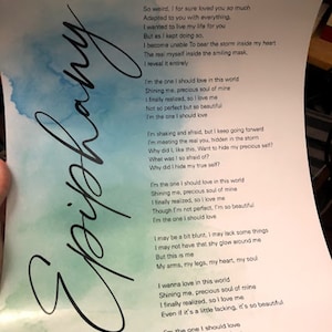 Epiphany BTS Poster Lyrics Song Lyrics Print Printable 