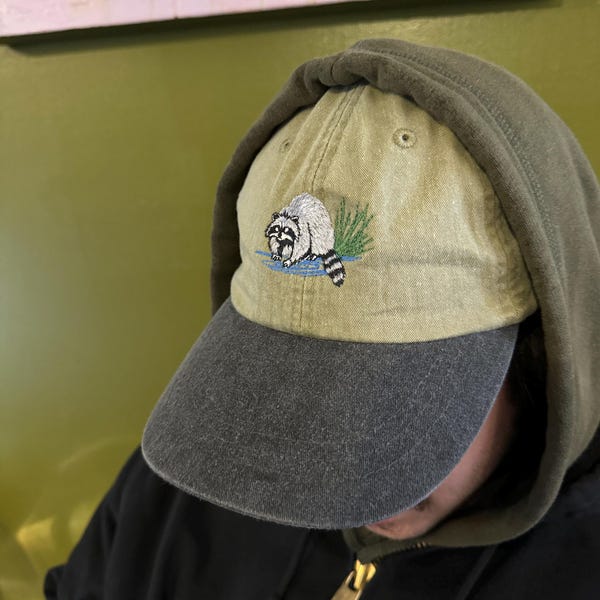 RACCOON HAT - One Embroidered Men Women Wildlife Baseball Cap - Price ...