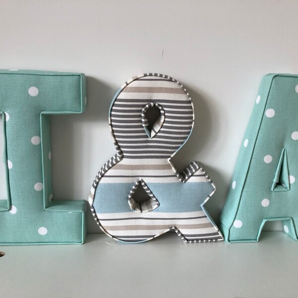 Fabric Letters, Handmade Fabric Letters, Wall Art, Nursery, Children's ...