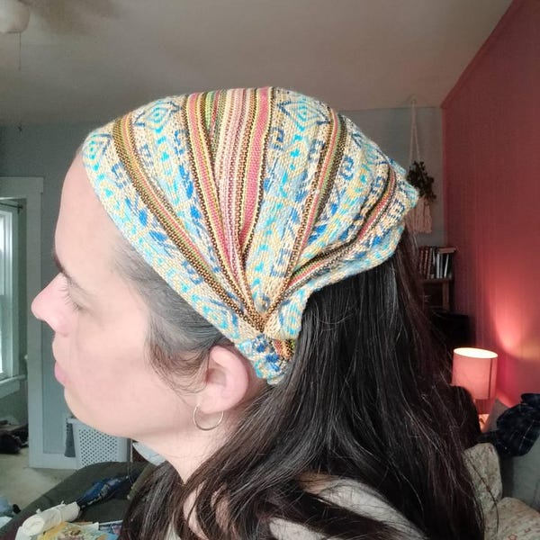 thumbnail image 2 of Women's Retro Hippie BOHO Paisley Bandana Headband - One Size, Soft Polyester 2 of 3