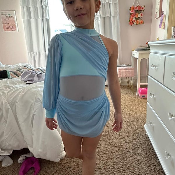 Electric Feel Dance Costume – Girls Jazz or Contemporary Solo Costume, Womens Competition Dancewear, Catalog Teen Stage Performance Outfit
