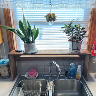 Kitchen Sink Shelf Planter Indoor Planter Over the Sink Space Saver Herb Garden Housewarming ...