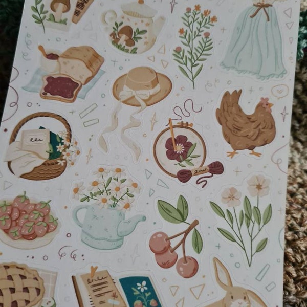Sticker Sheet - Cottagecore | Journal Stickers, Calendar, Planner ...