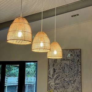 OSALADI Paralume In Rattan Intrecciato - Design Retrò In Corda Di Carta Per Lampadario, Caldo E Naturale