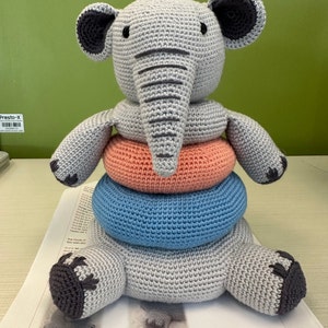 Baby Elephant Crochet Pattern, Crochet Stacker Baby Toy, PDF ...
