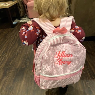 Personalized Baby Backpacks Monogrammed Toddler Backpacks Seersucker ...