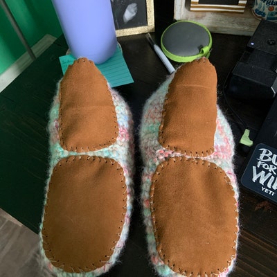 SUEDE Leather SOLES, Precut Suede, Adult Simple Slipper Soles - Etsy