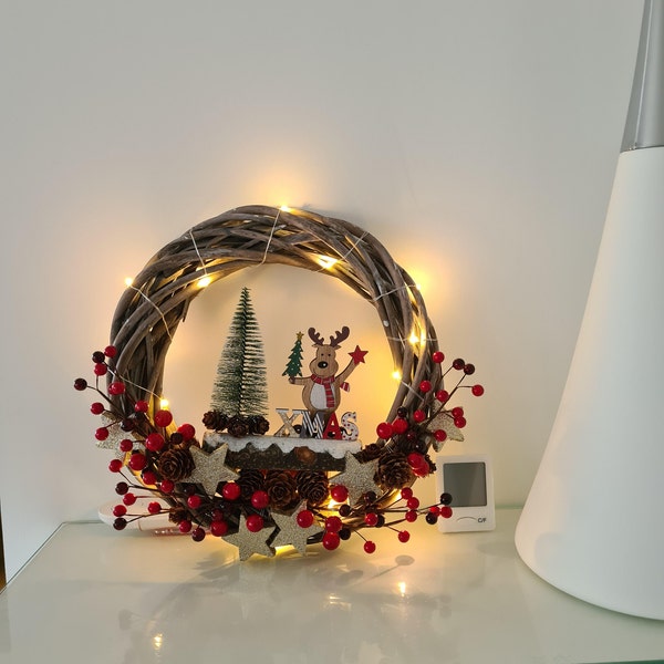 JOYWE Lot De 6 Ronds De Serviette En Pin Avec Aiguille De Pin, Noël