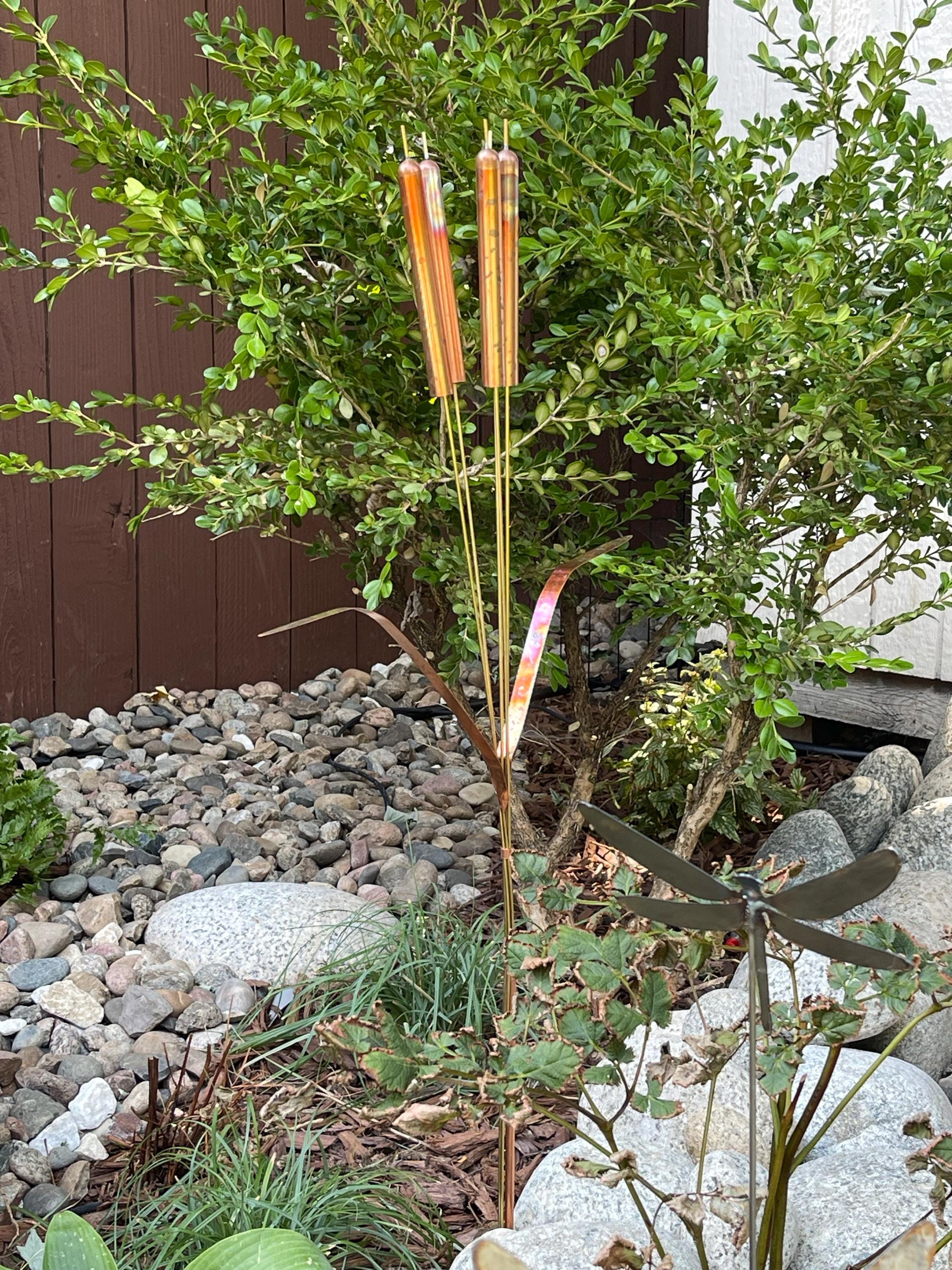 Copper Cattail Wind Chimes