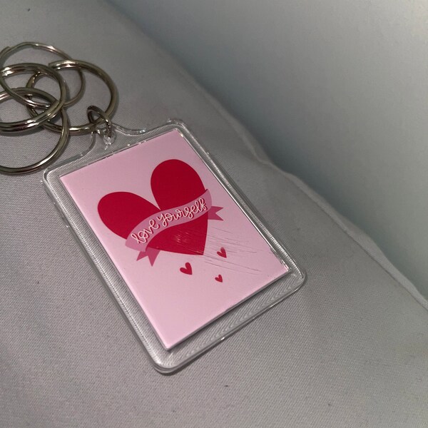 Positive Keyring Hand Lettered, Typographic Keyring, Inspirational ...