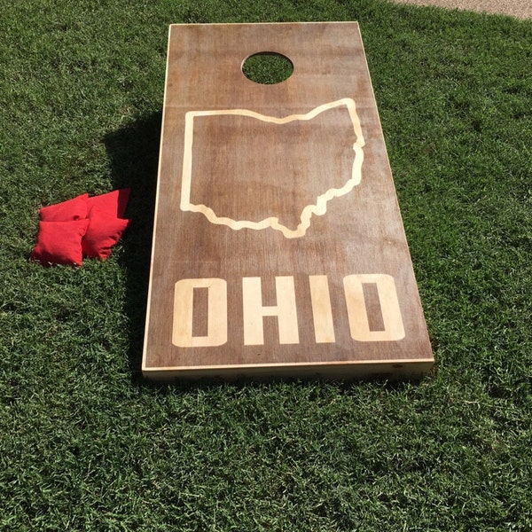 Ohio State Stained Cornhole Set ROSEWOOD With Bags - Cornhole Set ...