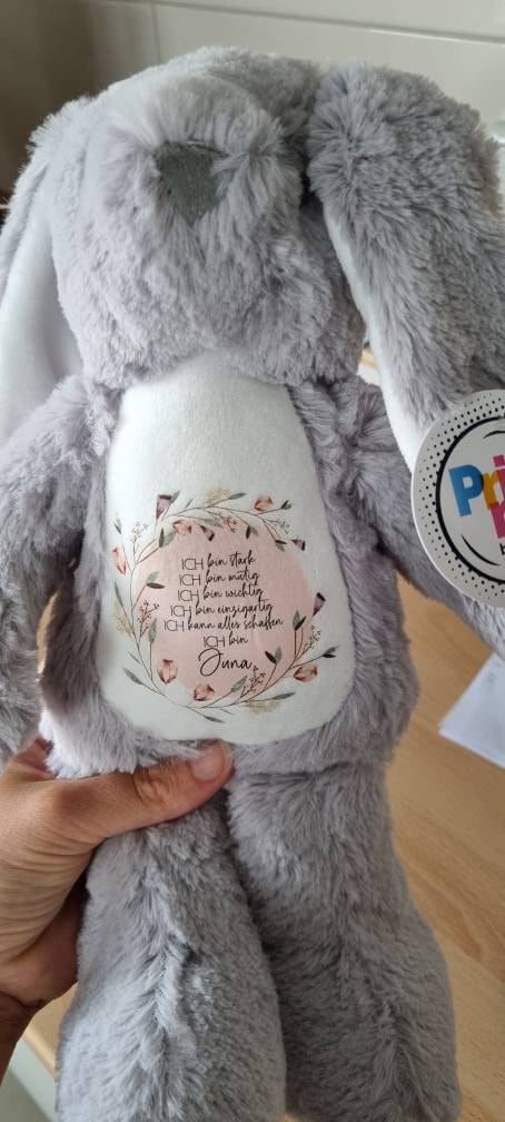 personalized plush toy | cuddly toy | school enrollment gift | gift for children | owl, sloth or rabbit | affirmation |