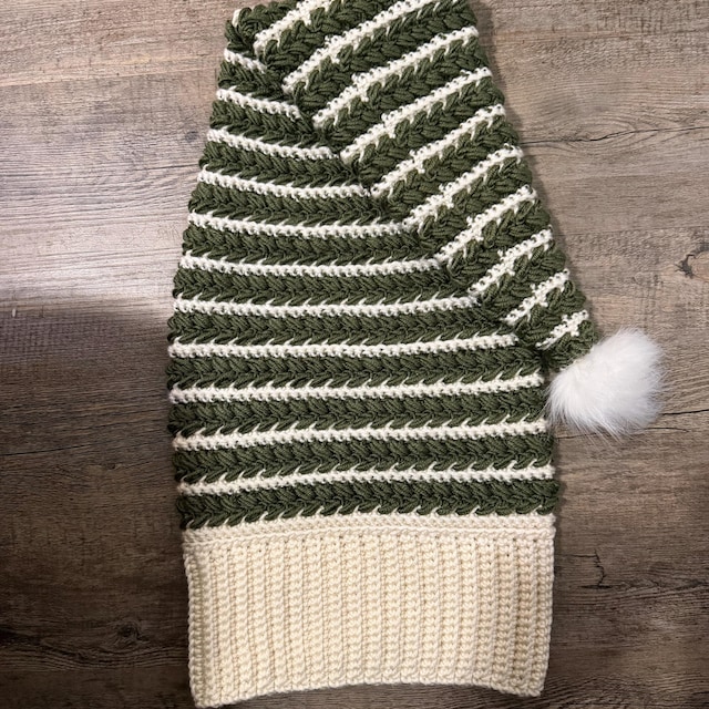 A customer's finished Wheat Stitch Santa and Elf Hat Crochet Pattern