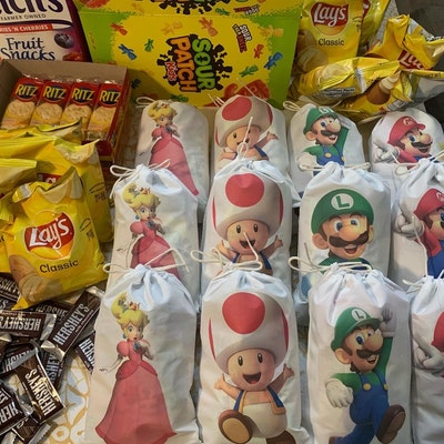 7 Super Mario Brothers Favor Bags Birthday Party Bags Mario - Etsy