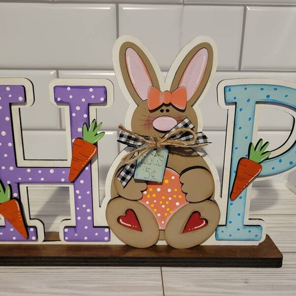 HOP Standing Bunny Shelf Sitter SVG | Laser Cut File | Glowforge ...