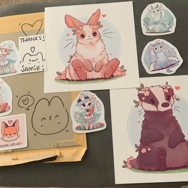 Cute Animals pt 3 Stickers And/or Prints 6x6 or 8x8approx Arcitc
