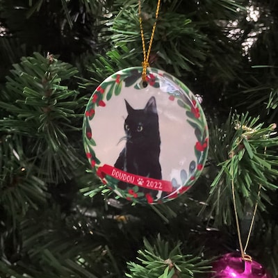Personalized Ornament Black Cat Ornament Pet Gift Cat Lover Gift Black ...