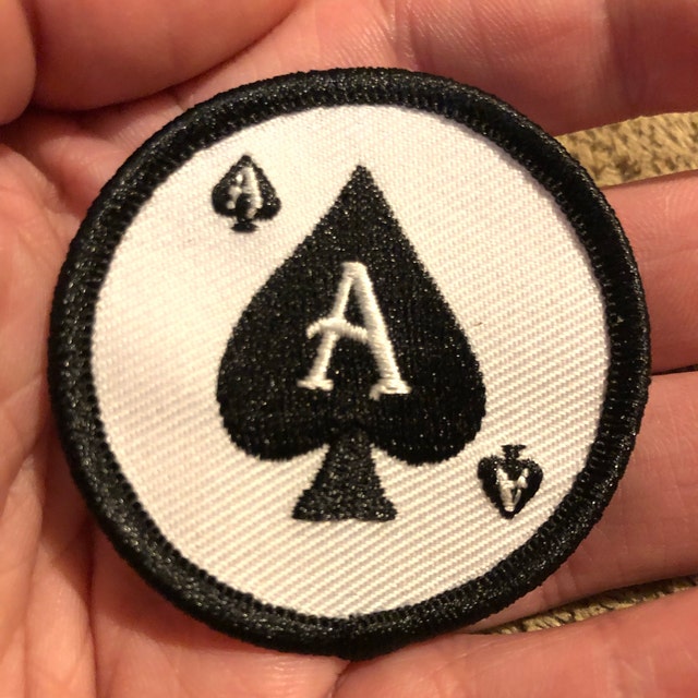 Ace of Spades Patch (F77) 2 Inch Diameter Embroidered Patch 71582