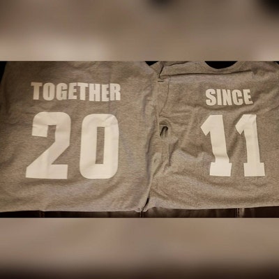 TOGETHER SINCE Custom Couples T-shirts, Anniversary & Wedding Gift ...