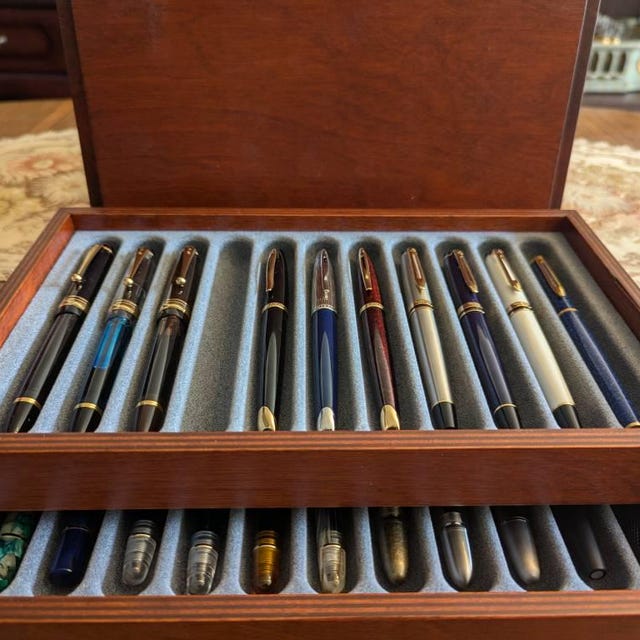 Pen Display Box – Beech Wood Stackable Tray, Handcrafted Wooden