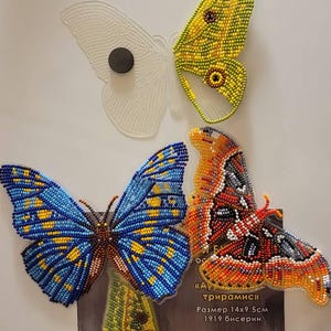 蝶のビーズ刺繍キット、カウントビーズクロスステッチ、プラスチック
