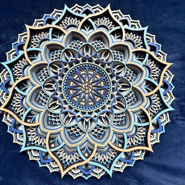 3D Wood Mandala Wall Art: Layered Boho Decor - Etsy
