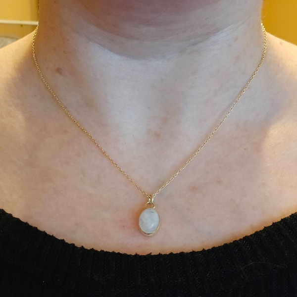Gold Larimar Necklace perfect Size Necklace-larimar Jewelry-birthstone ...
