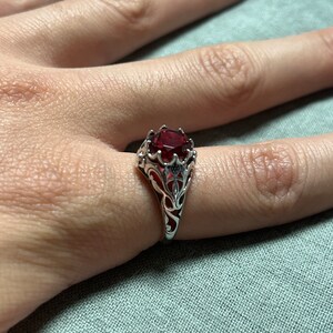Ruby Ring | 925 Sterling Silver | 2ct Simulated Red Ruby Gem