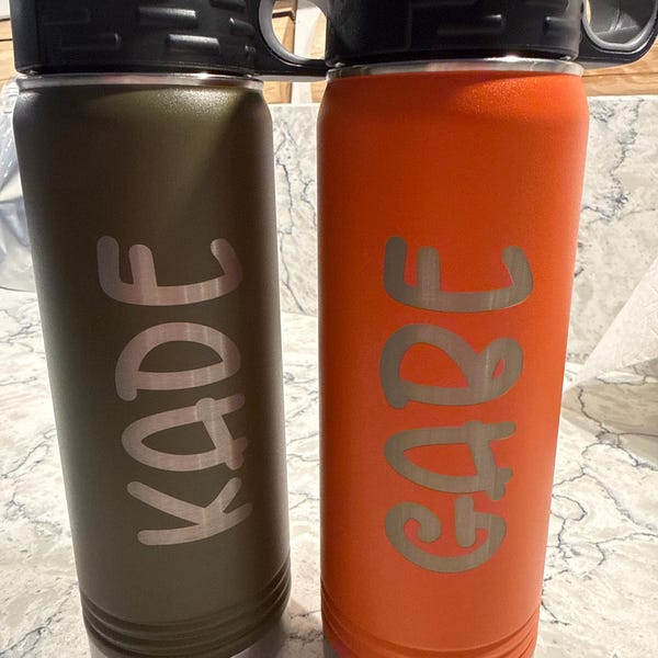 Custom Personalized Name Water Bottle, Laser Engraved With Custom Name ...