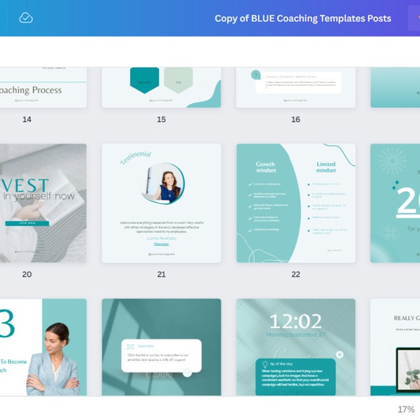 30 Coaching Instagram Post Templates for Canva | Blogger Template| Life ...