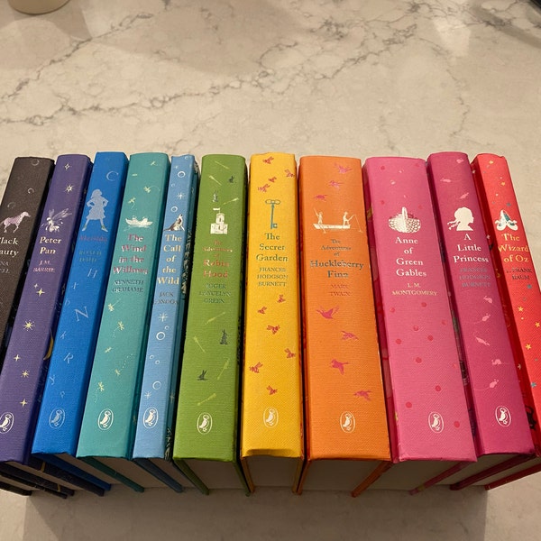 PUFFIN CLASSICS HARDCOVER Rainbow Children's Book Set. Perfect Gift for