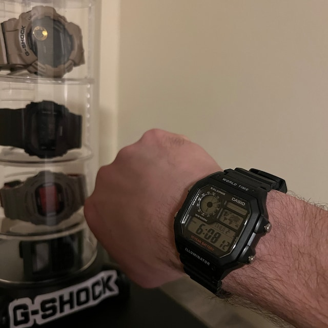 Buy Black Casio World Timer AE1200WH-1A Online in India