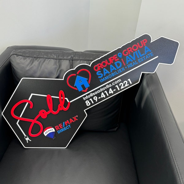 Key Sold Sign REMAX, Closing Photo Prop, 3D Key Sign for Realtors ...